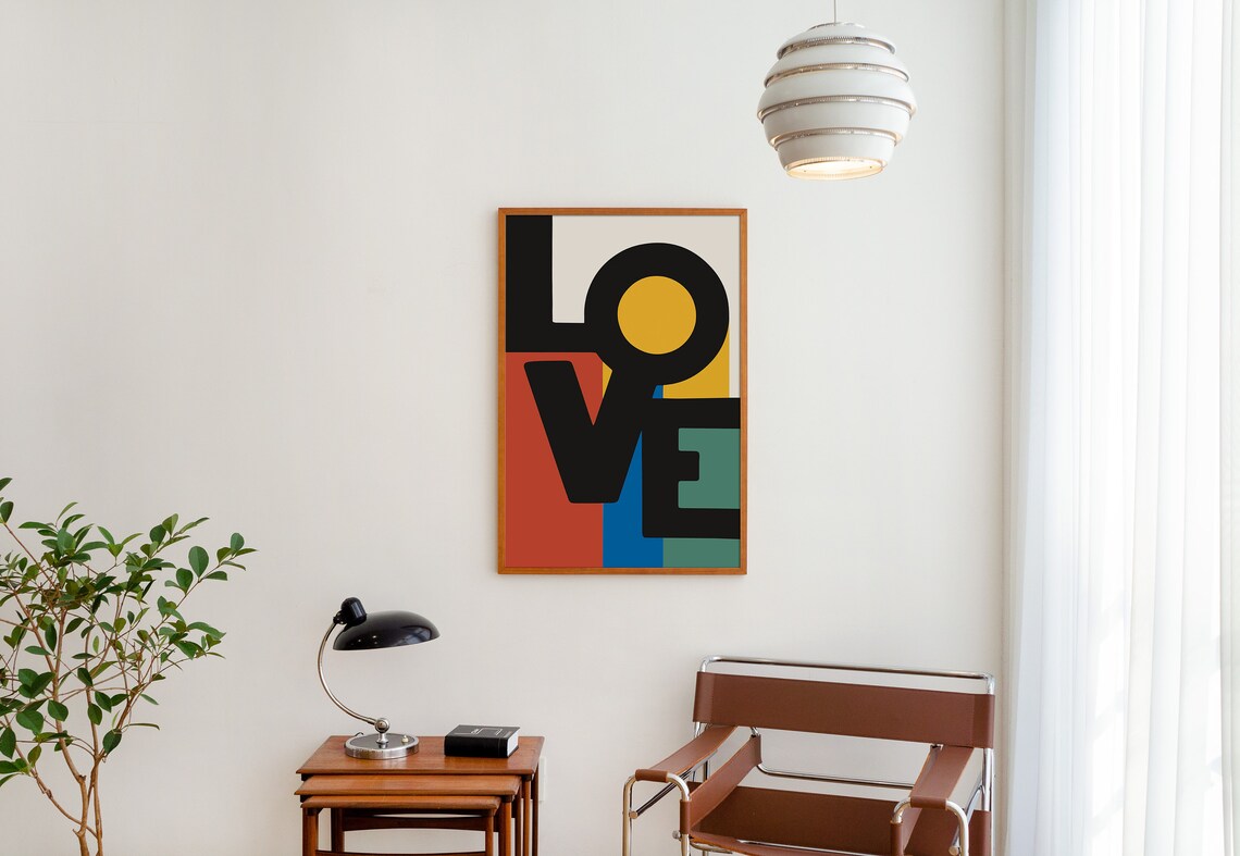 Love Typography Retro LGBTQ Rainbow Wall Art Print - Image 3