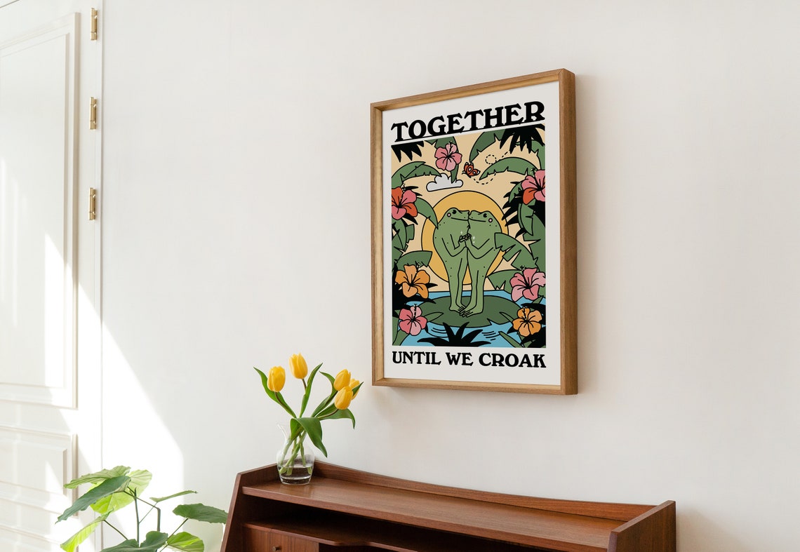 Tropical Frog Retro Mushroom Art Print - Image 2