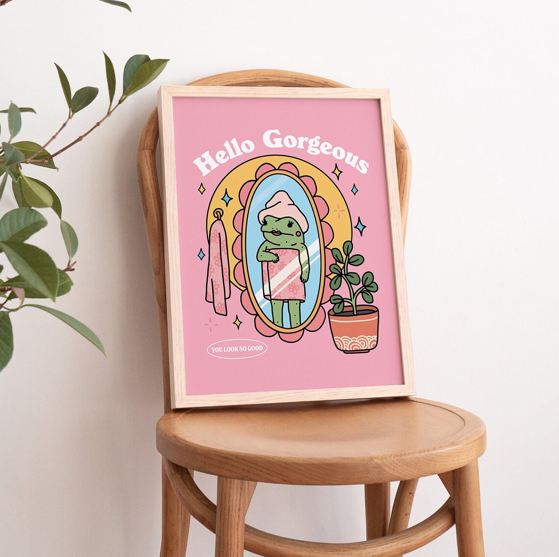Girly Frog Self Love Positivity Quote Poster - Image 3