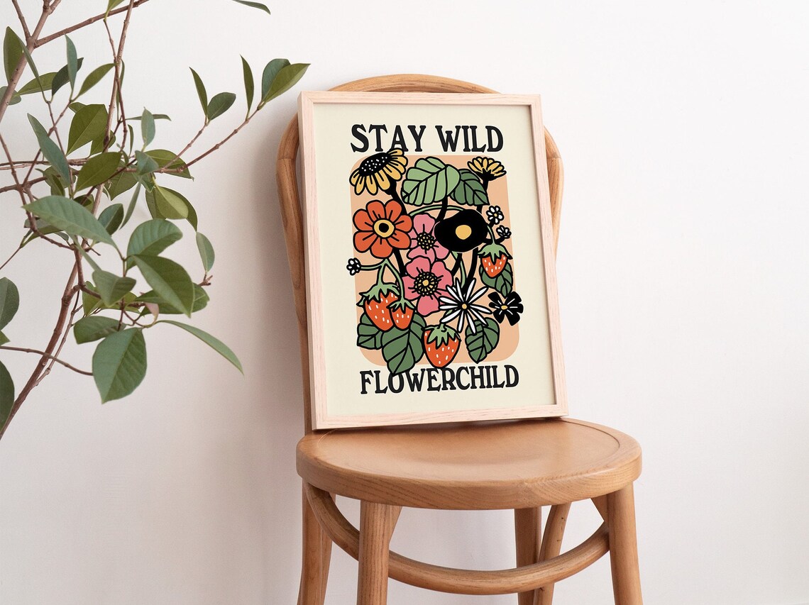 Retro Wildflower Botanical Flower Market Art Print - Image 3