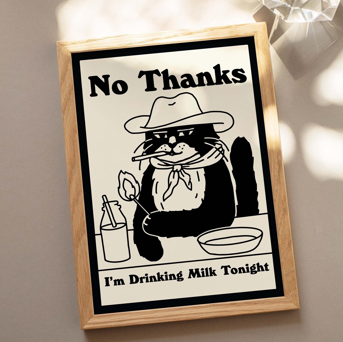 Cowboy Cat Retro Drink Poster, Kitchen Decor - Image 4