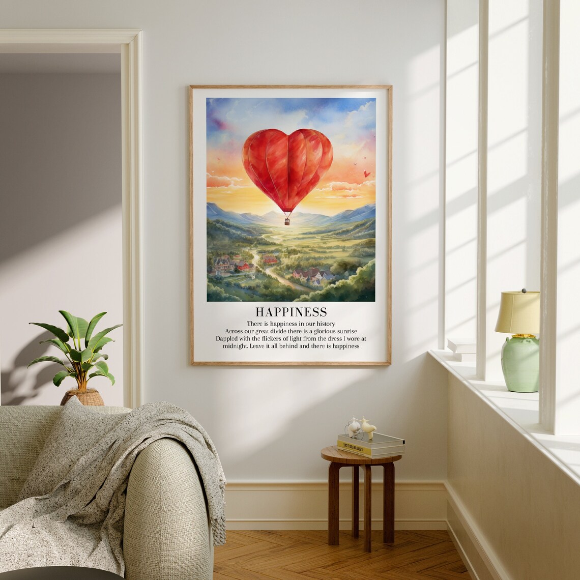 Happiness Taylor Swift Heart Balloon Sunrise Lyric Art Poster - Image 3