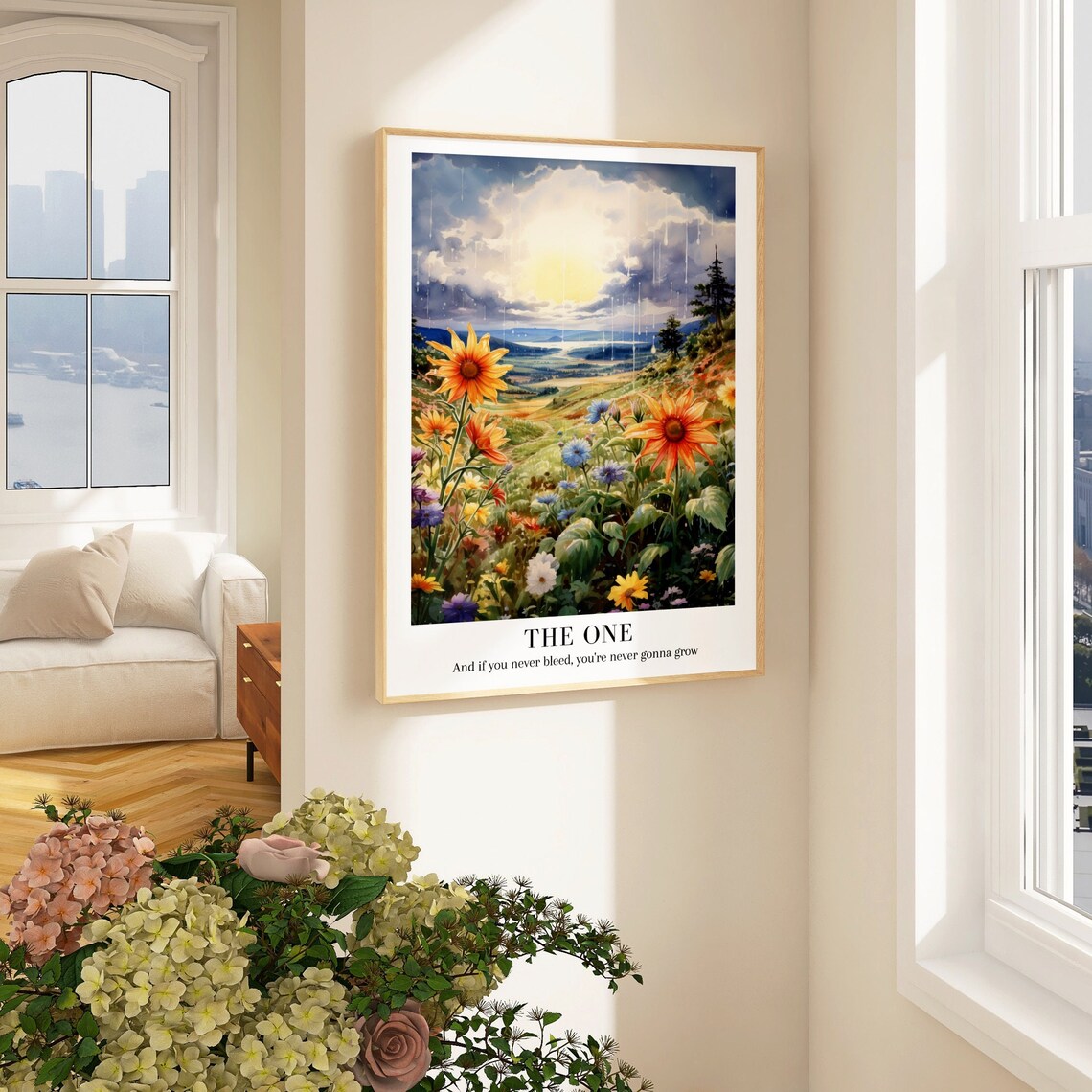 The One Taylor Swift Folklore Watercolor Wildflower Meadow Sun Art Print - Image 2