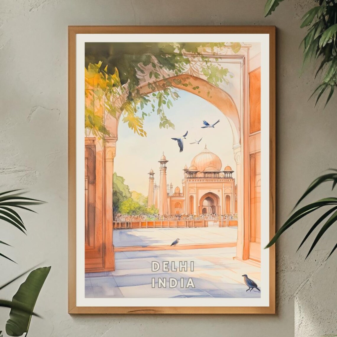 Delhi India Travel Poster, Historic Mughal Architecture - Image 2