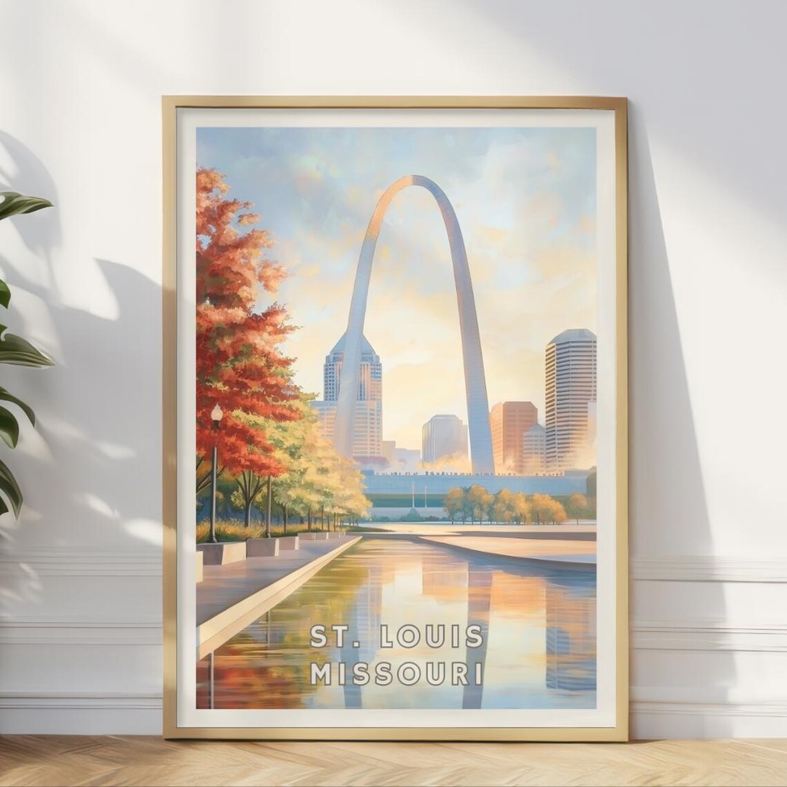 St Louis Missouri Poster, Gateway Arch Sunset