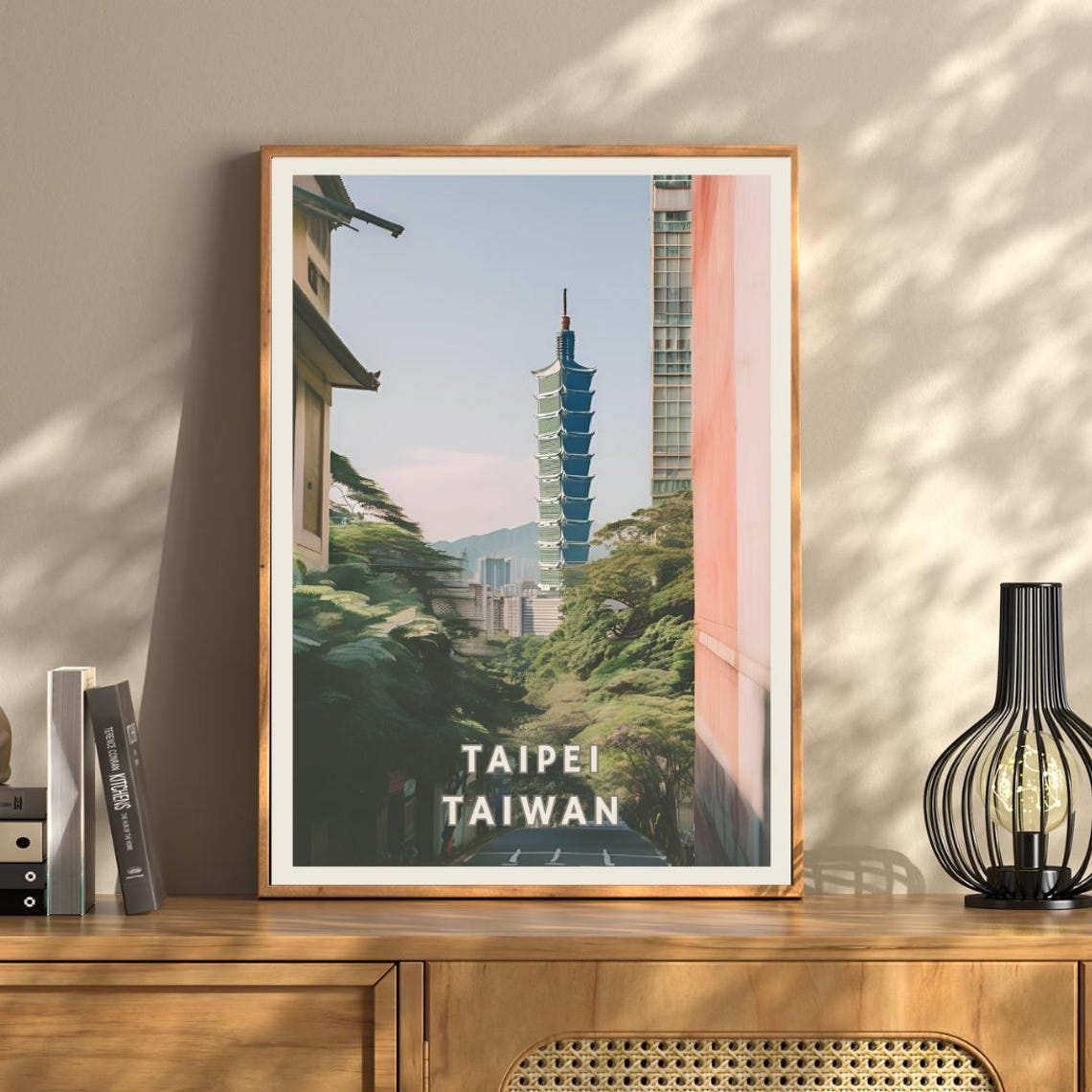 Taipei Taiwan Poster East Asia Taiwan Travel Print Taiwanese Decor Taiwan City Skyline Wall Art Asian Urban Decor Taipei 101 Print - Image 3