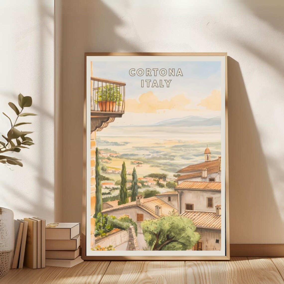 Cortona Italy Travel Poster, Tuscan Hill Town - Image 2