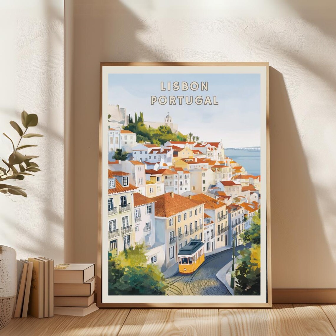 Lisbon Portugal Vintage Tram Travel Poster - Image 2