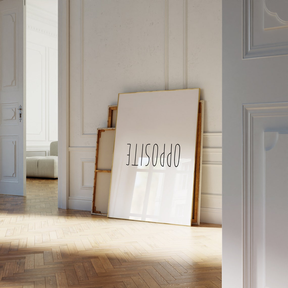 Opposite Upside Down Clever Minimalist Typography Word Poster - Image 4
