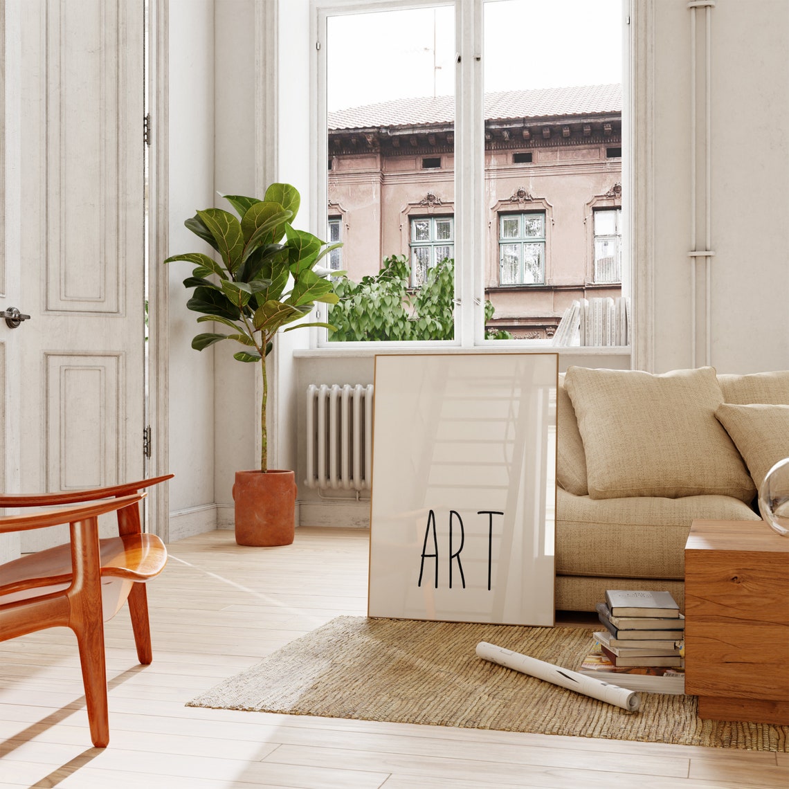 ART Thin Lettering Minimalist White Studio Gallery Word Poster - Image 3
