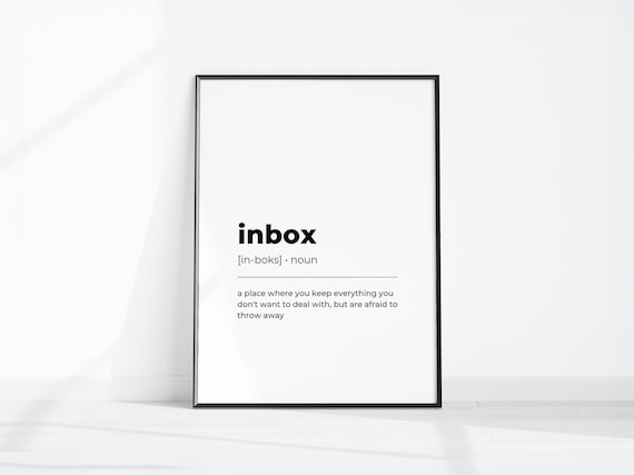 Funny Inbox Dictionary Definition Minimalist Office Humor Poster