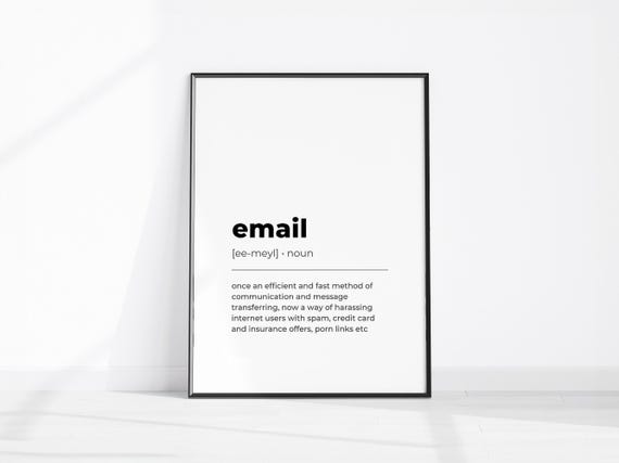 Office Wall Art Funny Email Definition Home Decor Sarcastic Print Quote