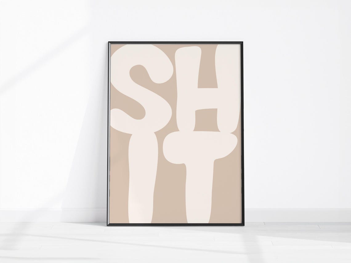 Cheeky Shit Bold Retro Typography Funny Bathroom Quote Poster