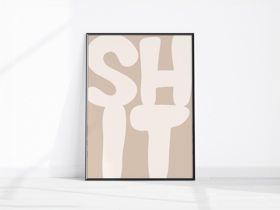 Cheeky Shit Bold Retro Typography Funny Bathroom Quote Poster