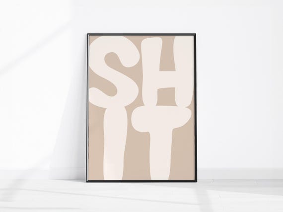 Rude Bathroom Wall Decor Shit Print Funny Restroom Art Prints Loo Toilet Poster