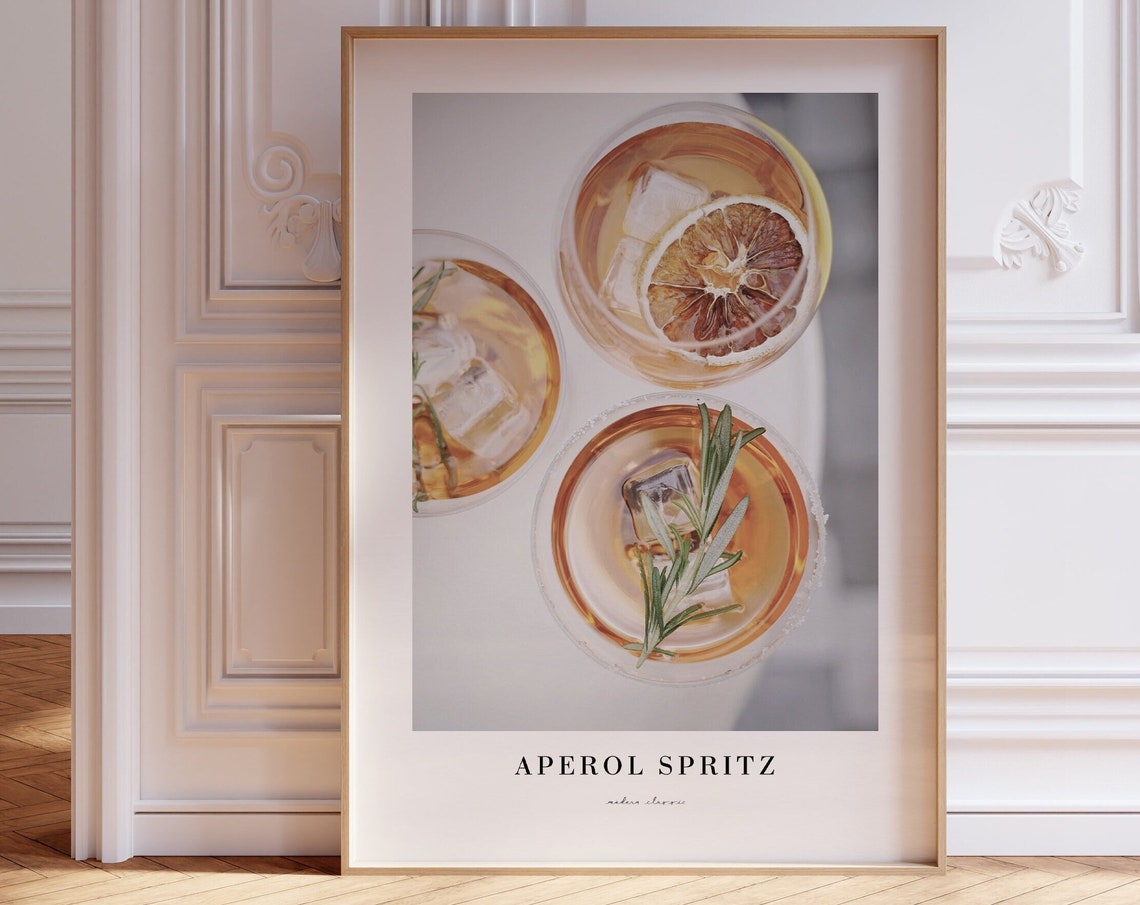 Aperol Spritz Poster, Cocktail Bar Wall Art