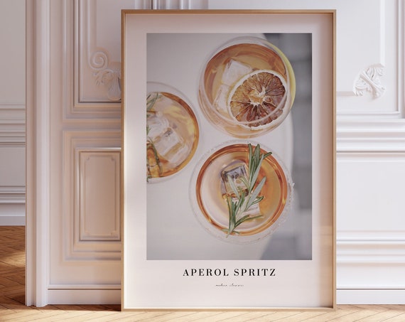 Aperol Spritz Poster, Cocktail Bar Wall Art