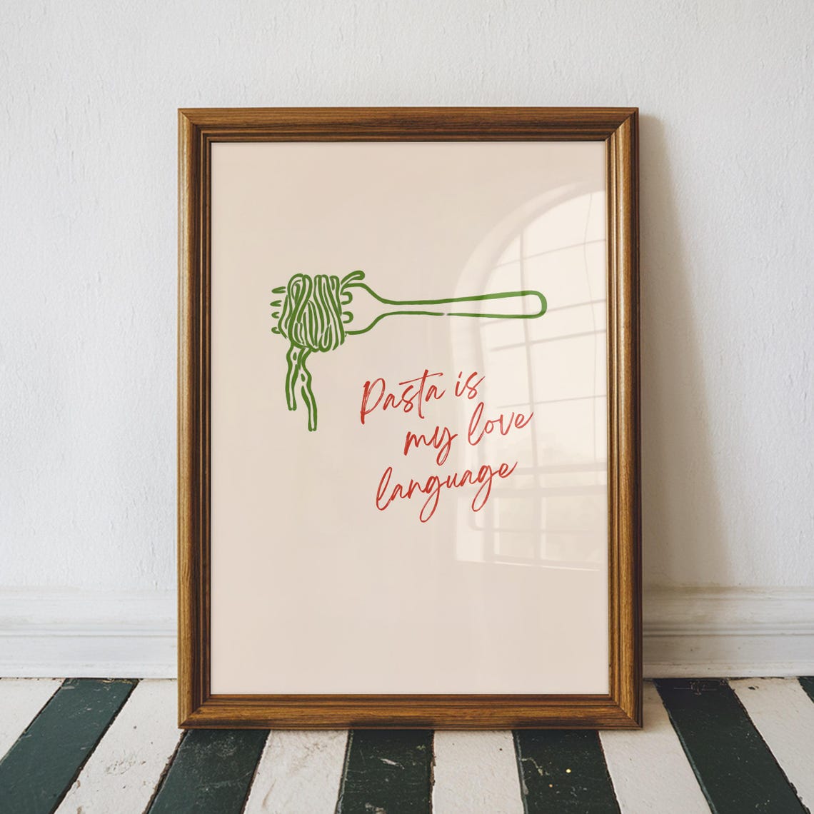 Pasta Is My Love Language Fun Italian Kitchen Quote Food Poster