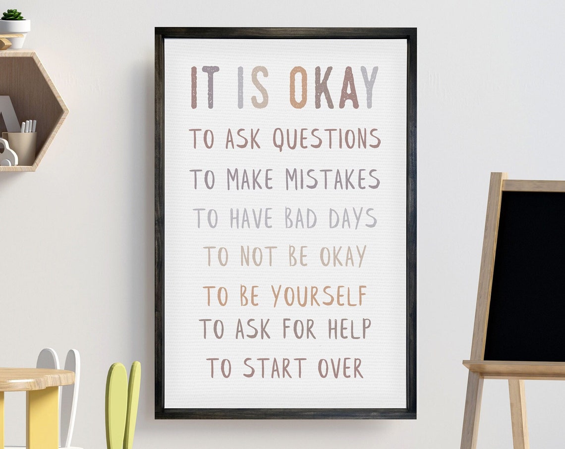 It Is Okay List Kids Daily Affirmation Boho Classroom Poster