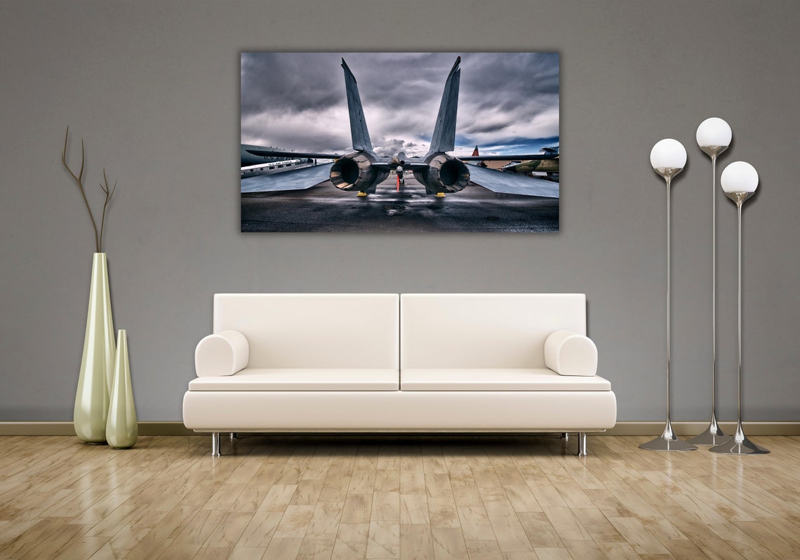 US Air Force Twin Engine Fighter Jet Exhaust Rear View Sky Poster - Image 2