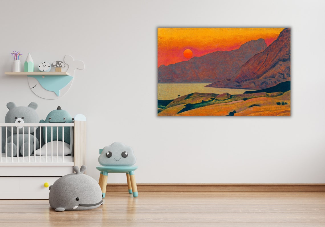Nicholas Roerich Himalayan Sunset Mountain Landscape Golden Art Poster - Image 3