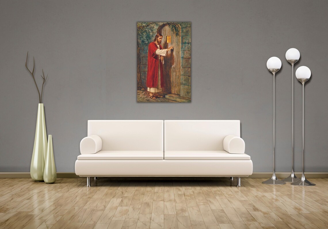 Christ Knocking at the Door Religious Christian Faith Oil Painting Poster - Image 2