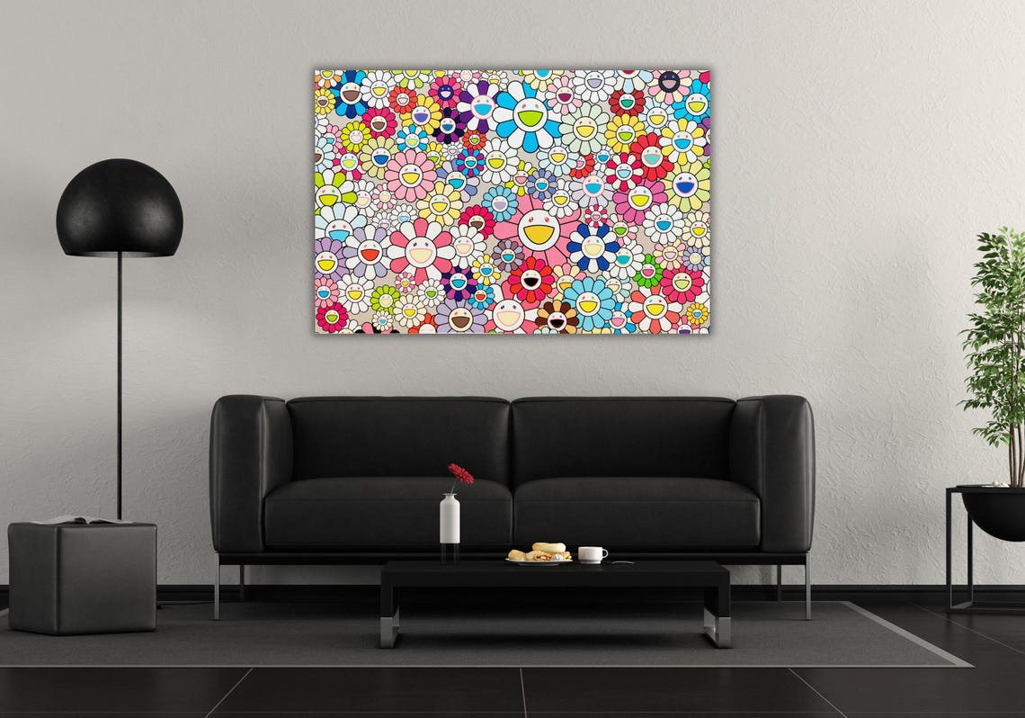 Takashi Murakami Smiling Flowers Colorful Japanese Pop Art Poster - Image 3