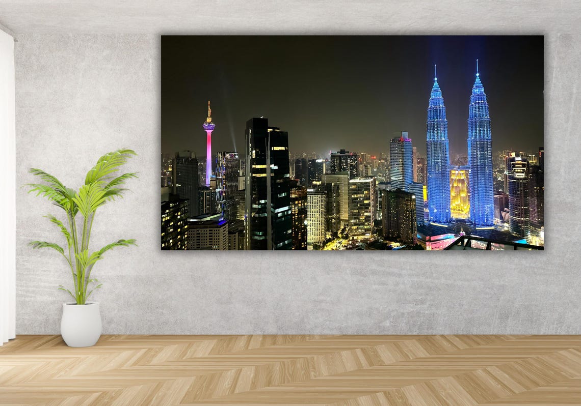 Kuala Lumpur Night Skyline Petronas Towers Malaysia City Poster - Image 2