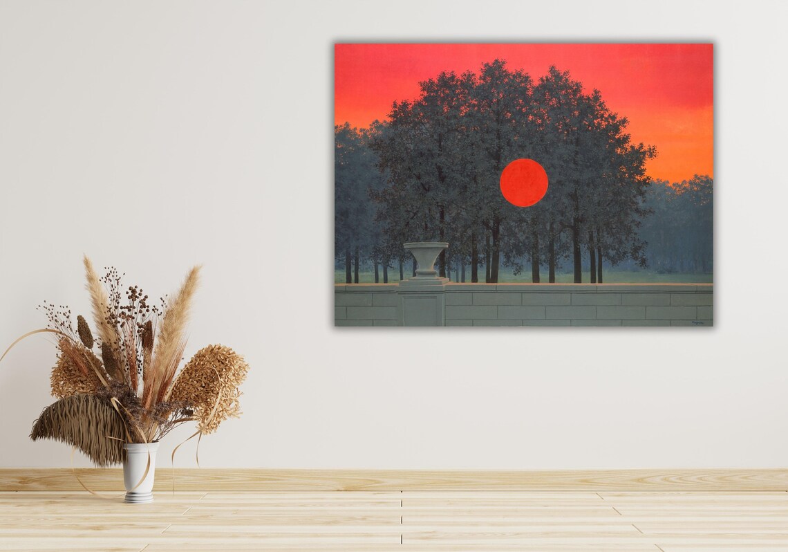 Rene Magritte The Banquet Red Sun Surreal Landscape Painting Poster - Image 2