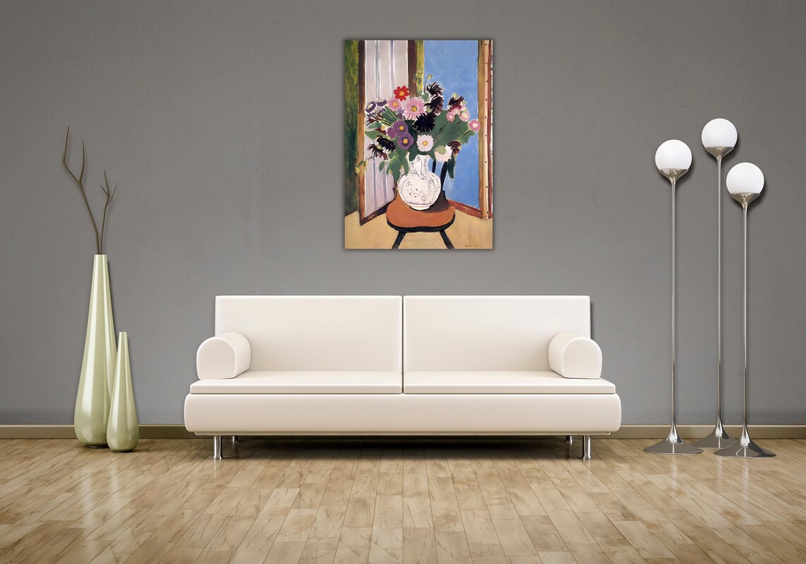 Henri Matisse Floral Still Life White Vase By Window Colorful Bouquet Poster - Image 2