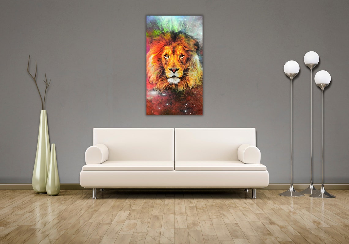 Lion Wall Art Lion Art Lion Poster Lion Portrait Lion Painting Animal Print Abstract Lion Print Lion Painting - Image 3