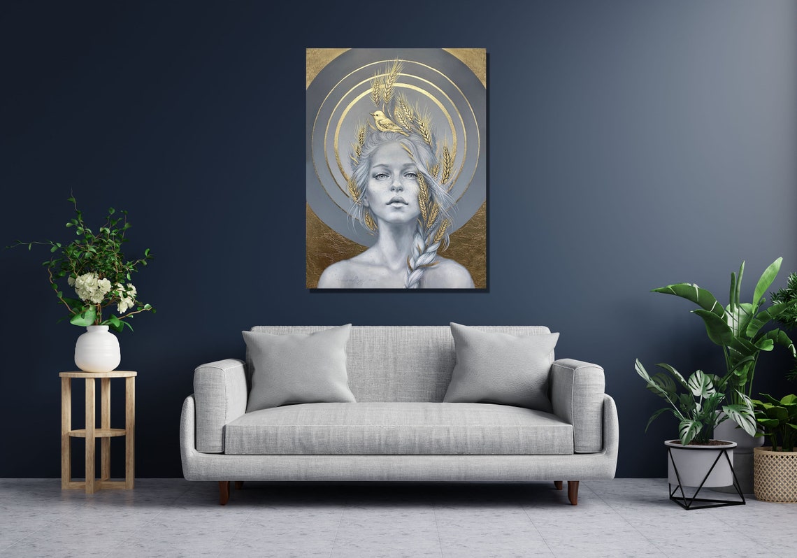 Gold Girl Wall Art Gold Girl Metallic Poster Hats Girl Print Luxury Home Decor Modern Decor Gold Girl Poster - Image 3