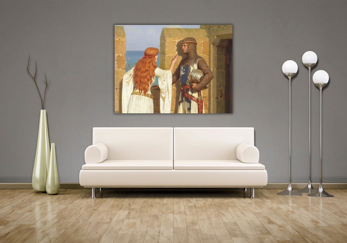 Edmund Blair Leighton The Shadow Medieval Knight Lady Wall Poster - Image 3