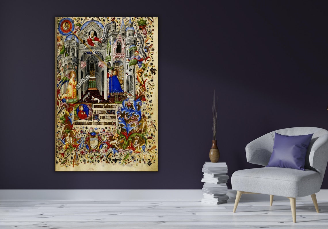 Medieval Book of Hours Annunciation Illuminated Manuscript Art Poster - Image 2