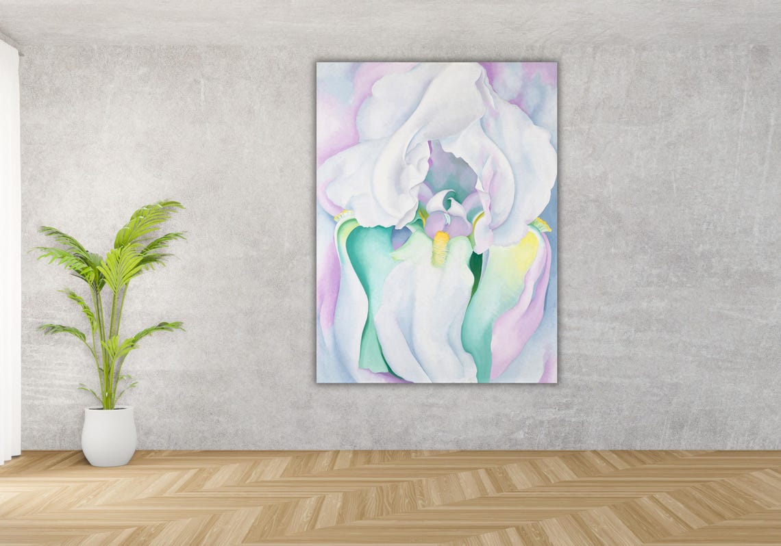 Georgia OKeeffe Light Iris White Flower Close Up Modernist Poster - Image 2