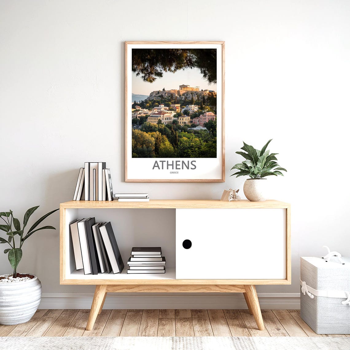 Athens Acropolis Framed by Pine Branches City View Photo Poster - Image 2
