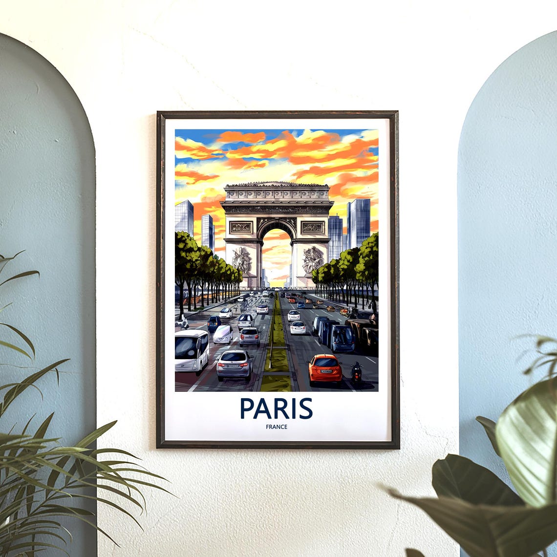 Paris Arc de Triomphe Golden Cloud Sunset Champs Elysees Poster - Image 3