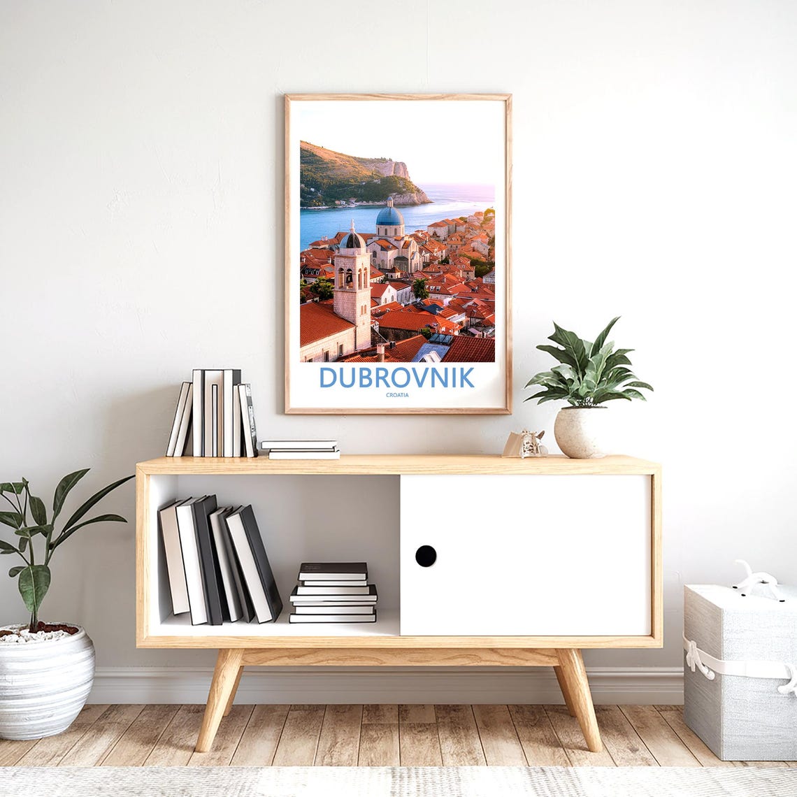 Dubrovnik Old Town Rooftops Sunset Bell Tower Photo Travel Poster - Image 2