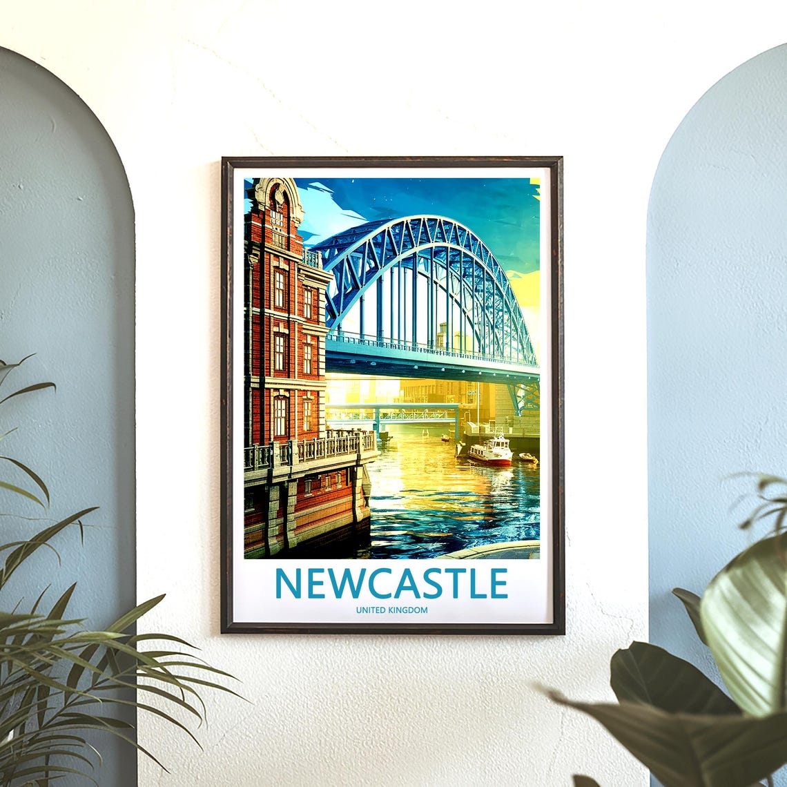 Newcastle Tyne Bridge Sunset View Victorian Quay Riverside Poster - Image 3