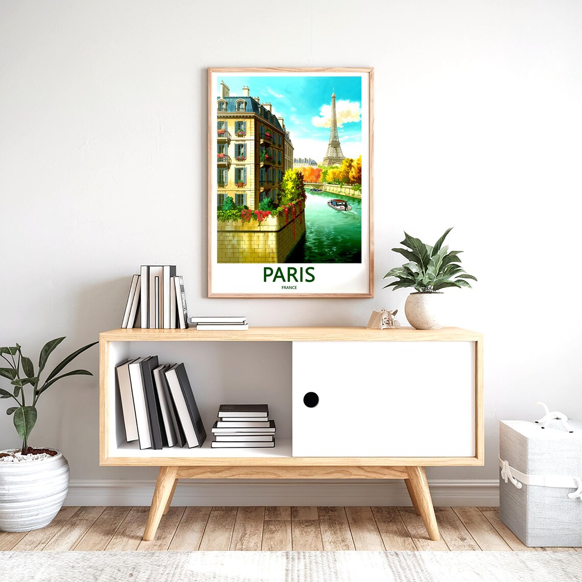 Eiffel Tower Seine Tour Boats Flower Box Building Paris France Poster - Image 2