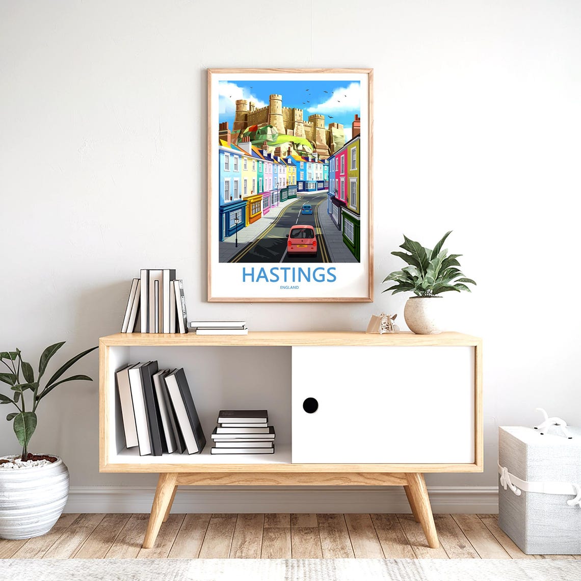 Hastings England Colorful Old Town Street Castle Hill Poster - Image 2