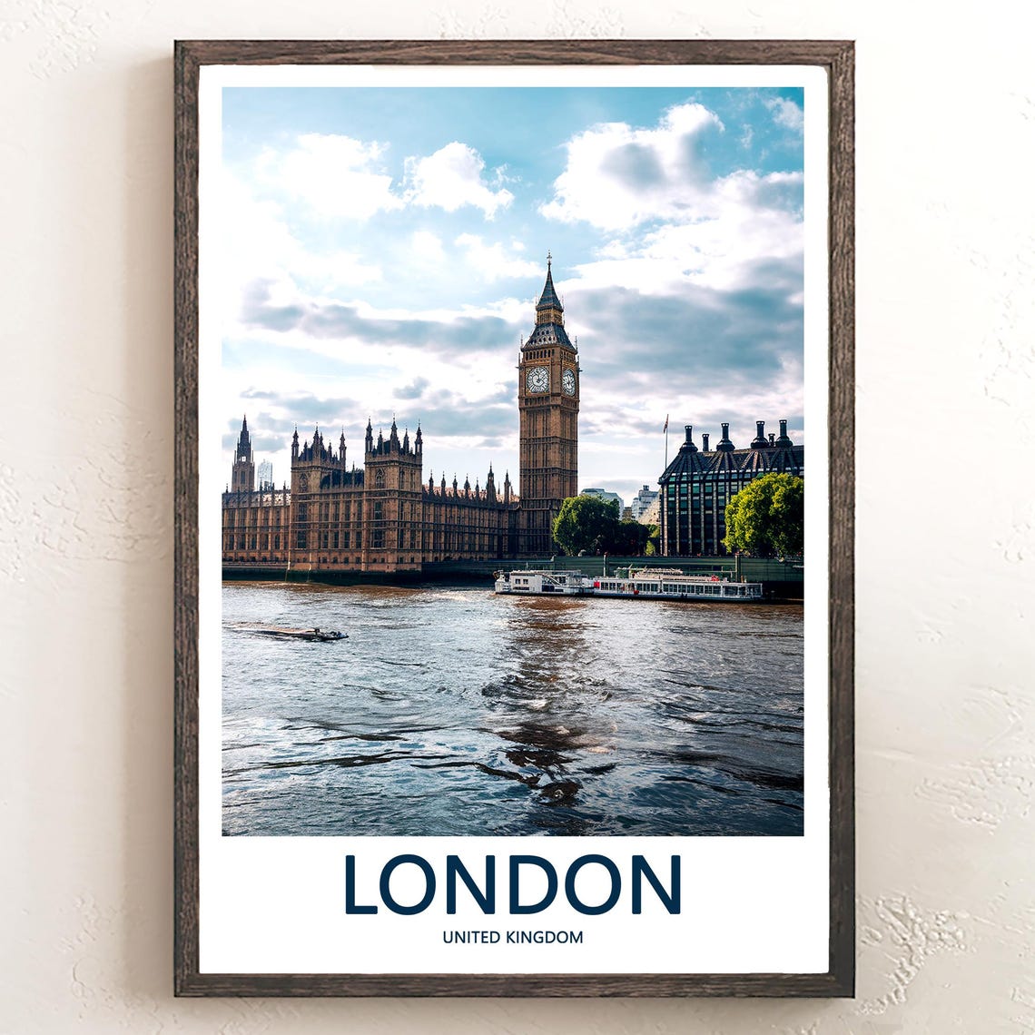 London Sunny Big Ben Palace of Westminster Thames View Poster