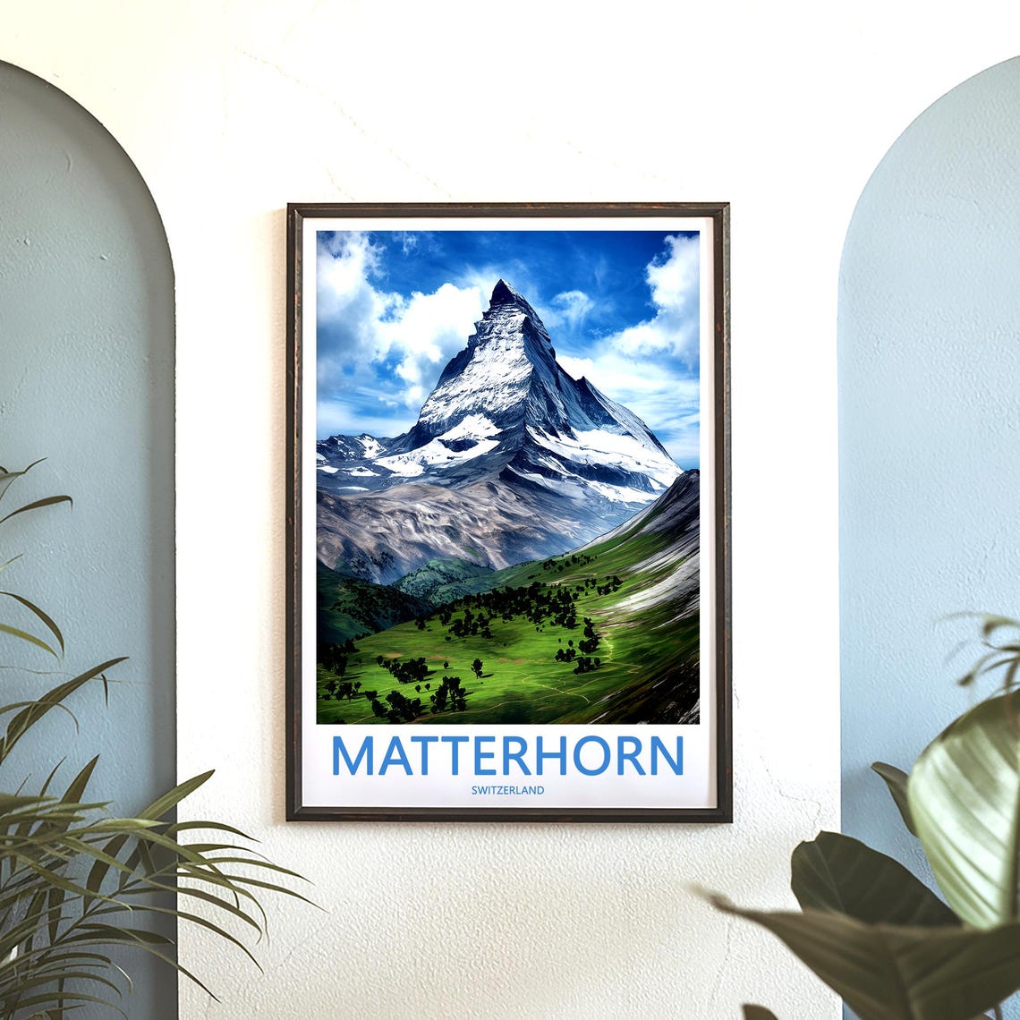 Matterhorn Summer View Green Valley Switzerland Decor Poster - Image 3