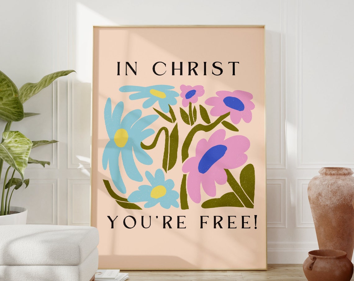 Retro Christian Wall Print Faith Print Christian Poster Bible Scripture Wall Decor Large Art Christian Gift - Image 2