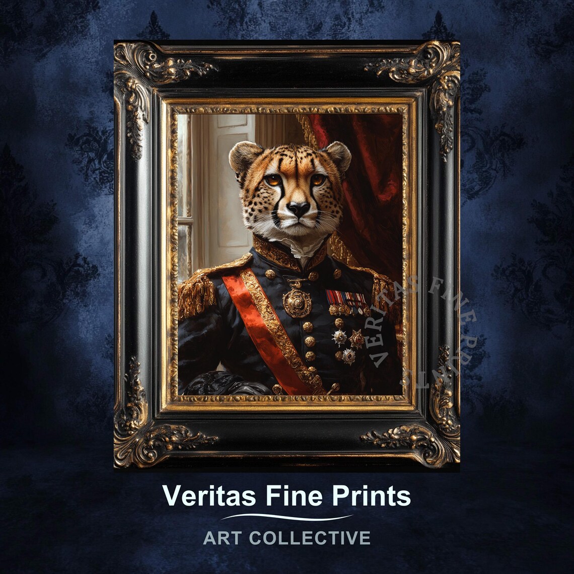 Cheetah Officer In A Decorated Military Uniform Animal Poster