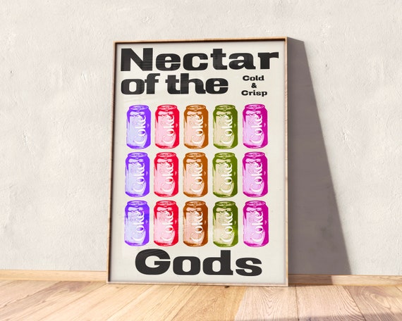 Nectar Of The Gods Print Mid Century Eclectic Wall Art Maximalist Decor Funny Gift For Friend Kitchen Art Instant Jpg