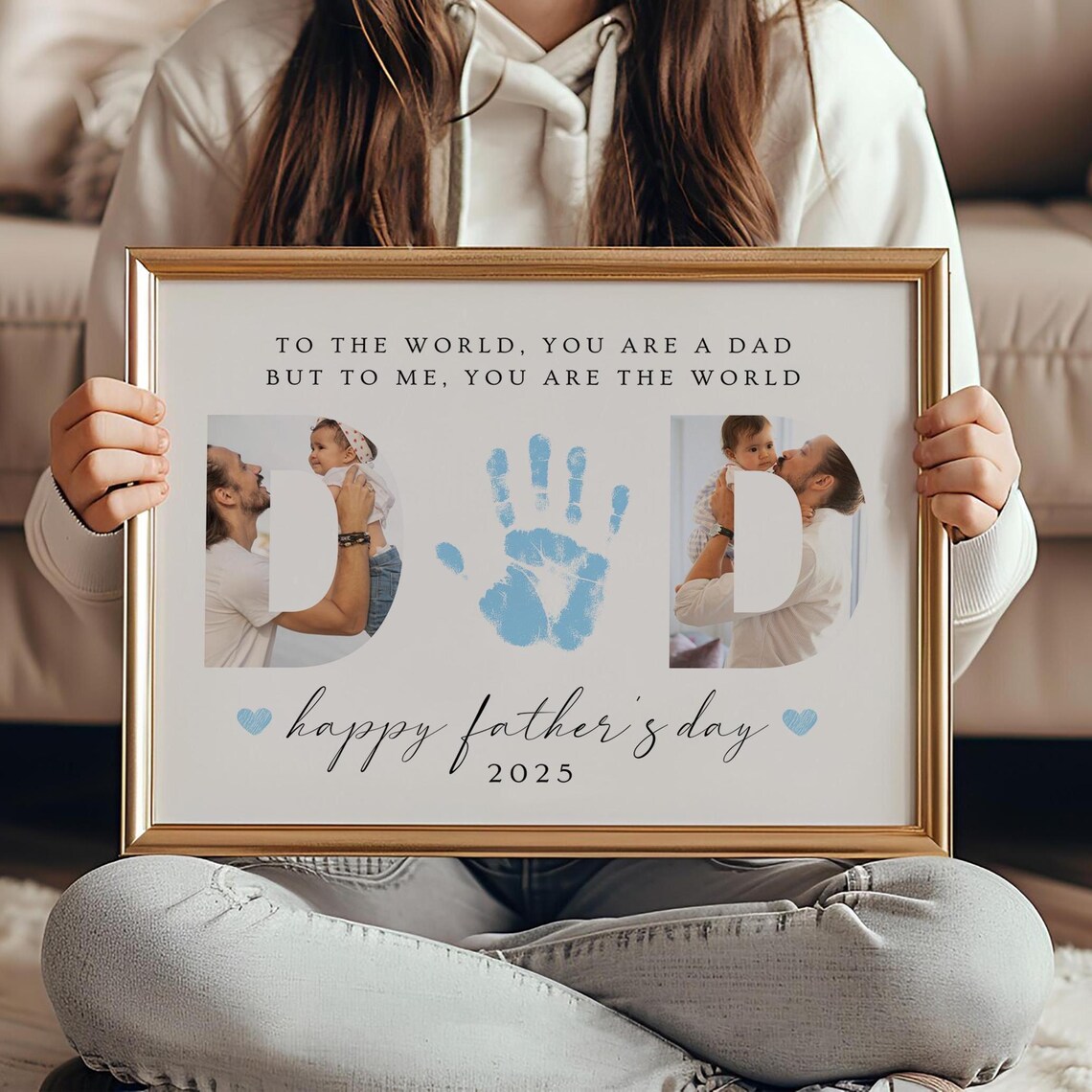 Father's Day Handprint Gift, DIY Craft Art Print