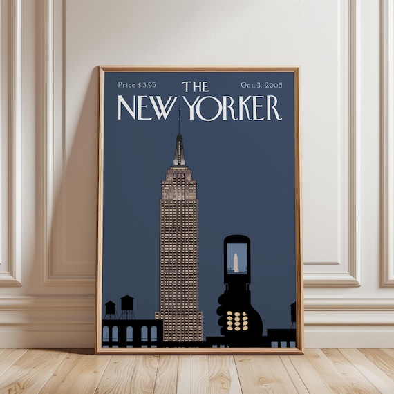 Empire State Building Print Vintage New York Magazine Cover Nyc Skyline Wall Art Manhattan Architecture Poster Urban Decor Gift