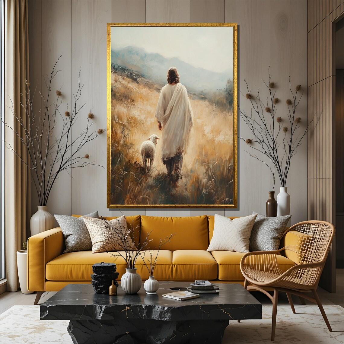 Jesus Leading The Sheep, Christian Artwork - Image 3