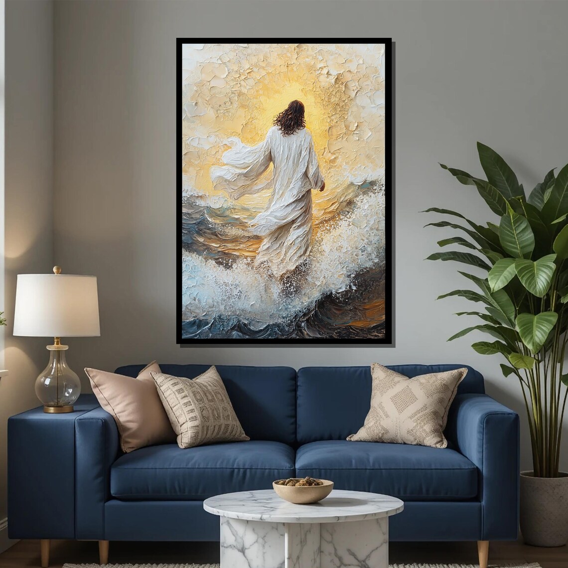 Jesus Walking On Water Religious Art Print - Image 2